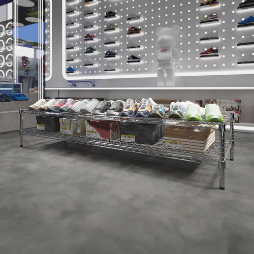 24" Deep x 72" Wide x 14" Height Wire Shelving Kit | 2-Tier | NSF Commercial Storage Rack Unit