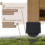 Outdoor Storage Cabinet Waterproof with Shelves, Storage Box with Lockable Doors, Wood & Metal Patio Yard Pool Garden Storage Cabinet Organizer, Gifts for Women Men