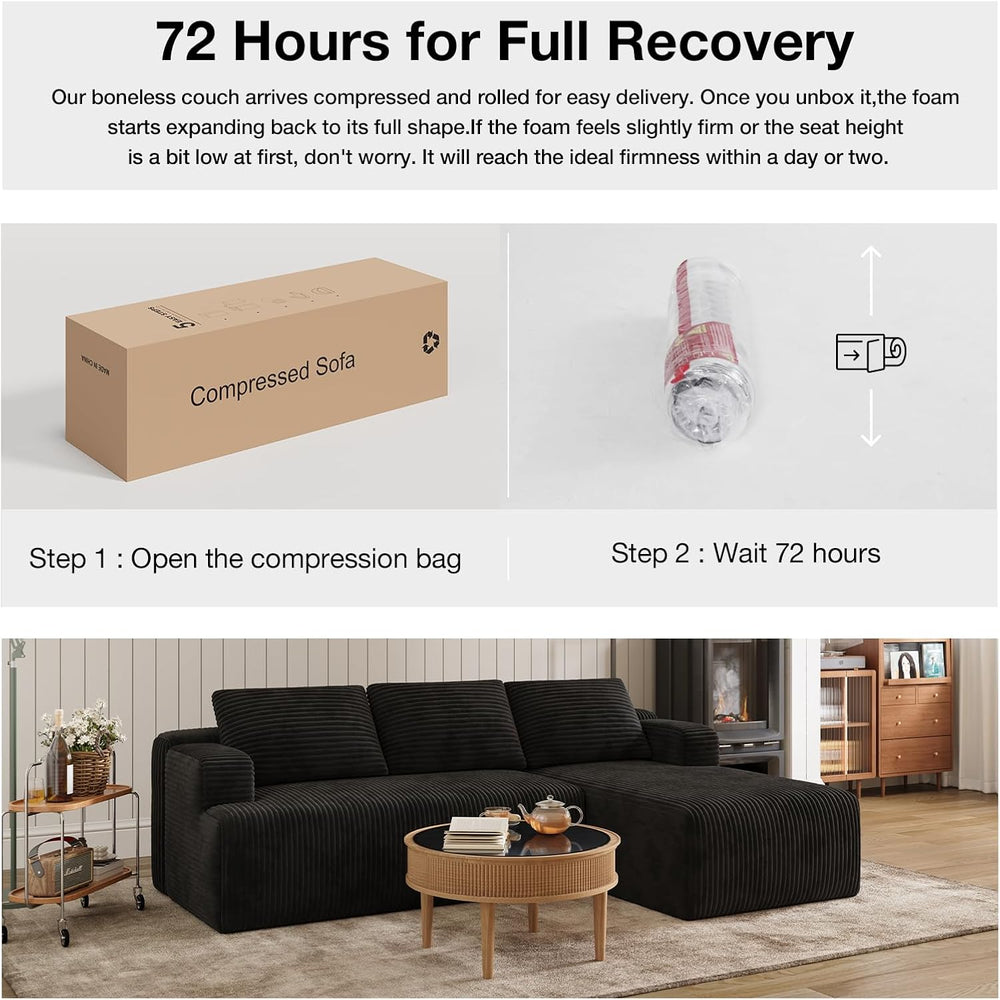Novilla L-Shape Sectional Couches for Living Room with Smarts Coil® Support, ...