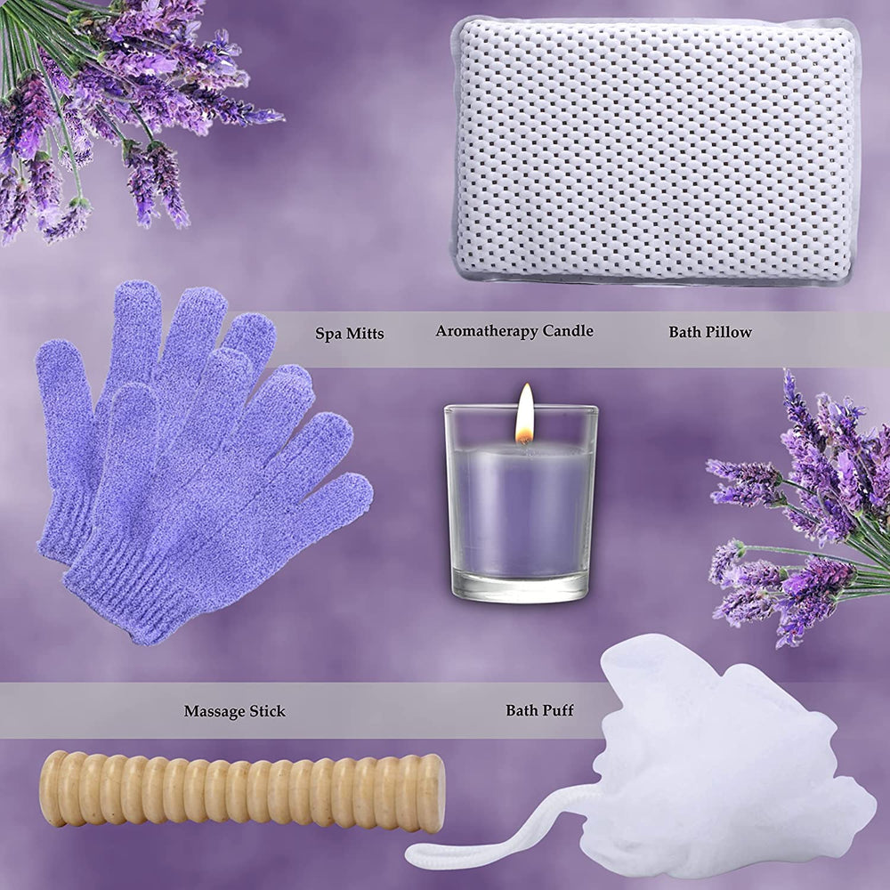 Gift Baskets for Women. Relaxing Lavender Bath Gifts for Her Spa Basket is Fi...