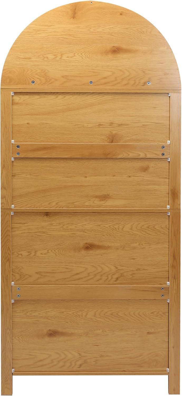 Polibi 71" Tall Arched Kitchen Pantry Cabinet with Glass Doors,Farmhouse...