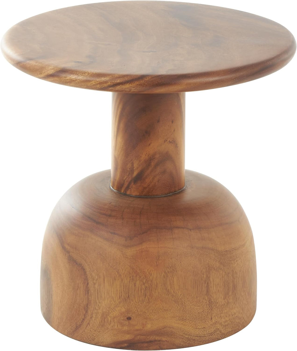 Deco 79 Wood Handmade Side End Accent Table End Table with Rounded Block Base...