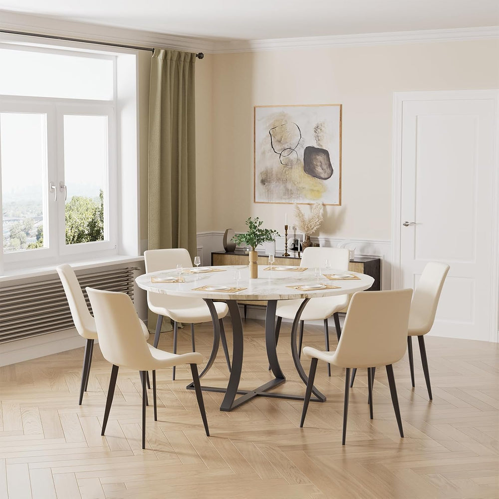 Modern Dining Chairs Set of 4, PU Leather Dining Room Chairs, Upholstered Kit...