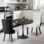 SoarFlash Kitchen Table and Chairs for 2, 24" Dining Table Set for 2 with Velvet Upholstered Chairs, 3 Piece Round Kitchen Table Set, Dining Room Table Set for Small Space, Apartment