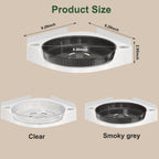 360 Rotating Makeup Organizer Spinning Bathroom Organizer 1 Pack Corner Storage Organizer with Hooks for Perfume Lotion Skincare Organizer Countertop Kitchen Storage(Clear)