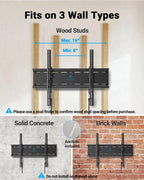 PERLESMITH Tilt TV Wall Mount with LED Light, TV Mount for 26–60 Inch TVs up to 115 lbs, Low Profile Backlit TV Bracket with Music Sync, Fits 8″/16″ Wood Studs, Max VESA 400x400mm, PSTVM74B