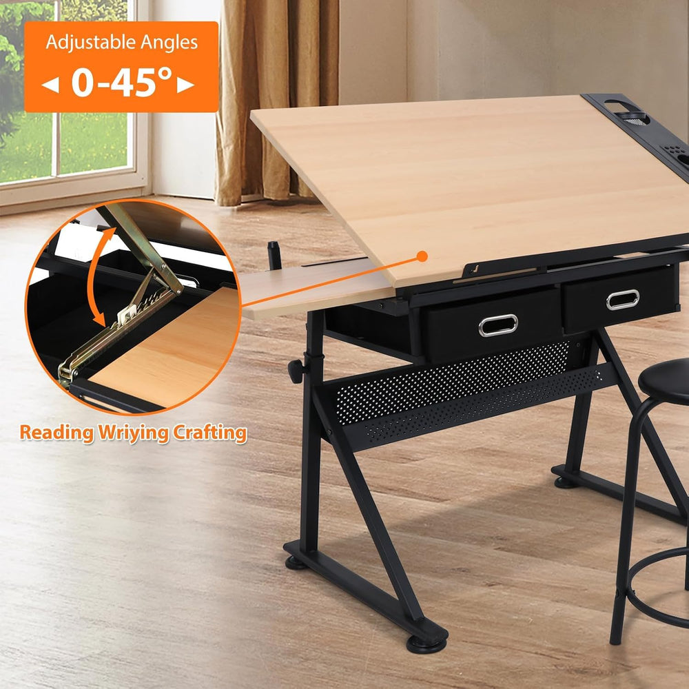 Drafting Table Drawing Desk Art&Craft Work Station Height Adjustable Tilt...