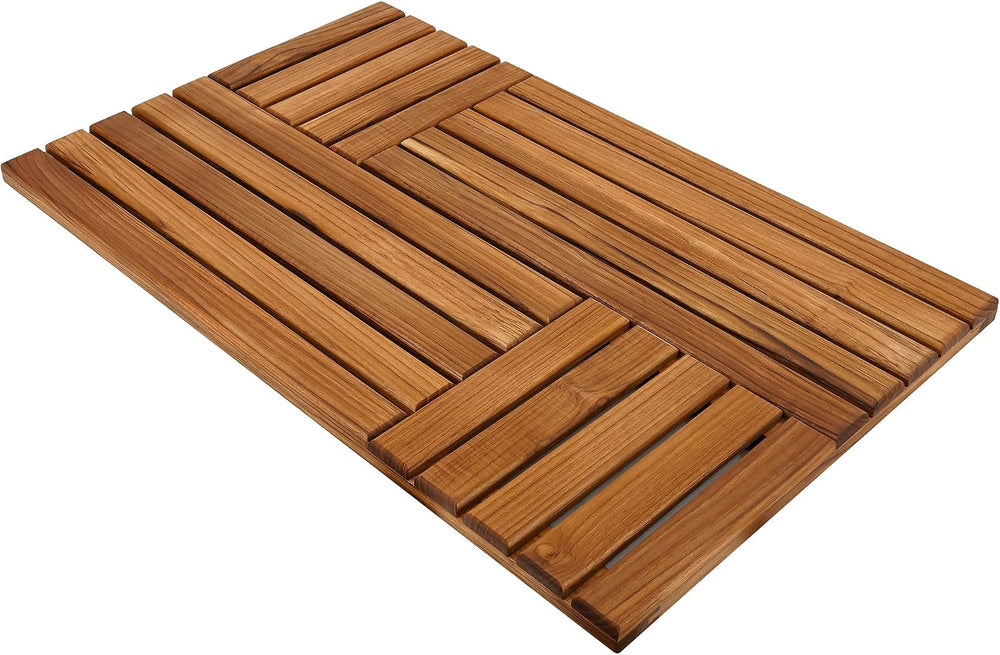 Utoplike Teak Wood Bath Mat, Shower Mats for Bathroom 32 x 20 inch Large