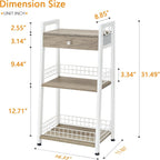 3-Tier Ladder Shelf, Bathroom Stand Organizer Shelf with Holder, Adjustable, Lightweight, Durable, Portable, User-Friendly, Compact, Storage, Drawer