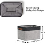 DULLEMELO Fabric Baskets for Storage, Rectangular Fabric Storage Bins Collapsible, Perfect for Shelves, Closets, Nursery, Empty Gift Baskets (3-Pack Medium-15 inch X 11 inch X 9.5 inch , Black&Grey)