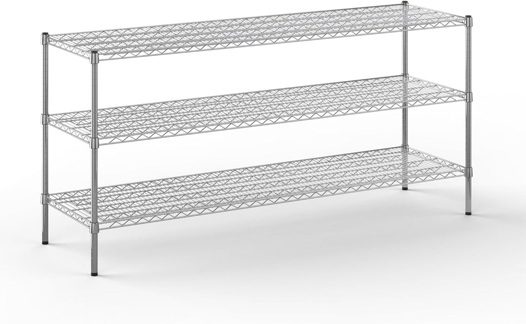21" Deep x 72" Wide x 34" Height Wire Shelving Kit | 3-Tier | NSF Commercial Storage Rack Unit