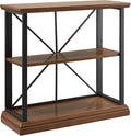 Leick Home Finnick Mixed Metal Bookshelf, Wood, Gray Steel, 2 Shelves, Easy Assembly, Freestanding Bookcase for Living Room or Office, Industrial Design, 32 in W x 30 in H x 12 in D, Item 11832-WLGM