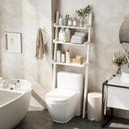 Over The Toilet Storage Shelf Wood, 3-Tier Above Toilet Organizer Rack, Freestanding Above Toilet Shelf for Bathroom, Laundry, Space Saver, White Color.