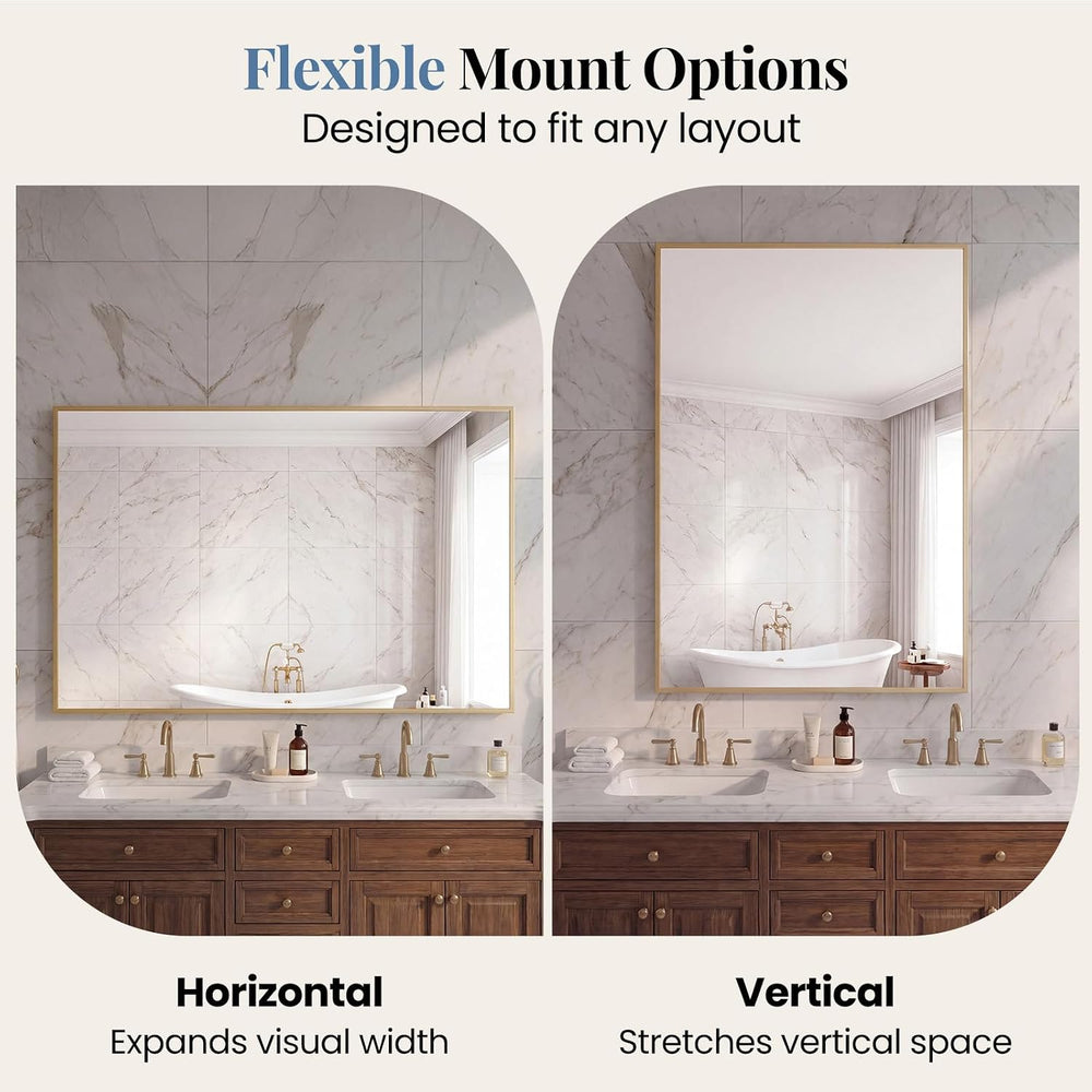 NEWBULIG Bathroom Wall Mirror, Vanity Rectanglar Mirror, 30x48 Inch