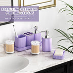 Bathroom Accessories Set - Gorgeous Purple Bathroom Set, 10PC Bathroom Accessory Set, Toilet Brush, Trash Can & Soap Dispenser