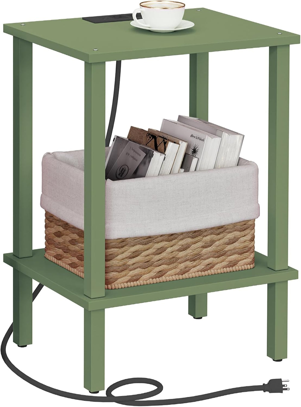 TUTOTAK End Table with Charging Station, Small Side Table with Outlets, Night...