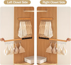 Pull Out Belt Rack for Closet, Sliding Hooks Hanger Rack for Bras Ties Tank Top Scarf Jewelry, Space Saving Organizr for Wardrobe Cabinet, Left Side 8 Hooks Rail, 2 Pcs