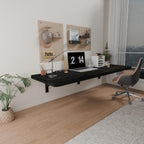 IAE Wall Mounted Folding Table with Pine Wood,48" x 16" Floating Wall Desk,Laundry Folding Table with Shelf Brackets,Fold Down Desk Shelf,Folding Workbench for Home,Dining,Laundry Room,Kitchen