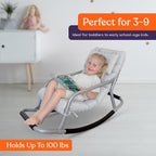 Special Supplies Sensory Rocking Chair for Kids - Comfortable Kids Rocker- Versatile Floor Chair with Soft Fabric and Stability for Playroom, Bedroom, or Nursery (Ages 3+) (Grey)