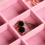 Frebeauty Extra Large Acrylic Jewelry Box for Women 5 Layers Clear Jewelry Organizer Velvet Earring Box with 5 Drawers Rings Display Case Necklaces Holder Tray for Women Girls(Pink)