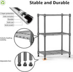 450 lbs Steel Storage Shelving 3-Tier Utility Shelving Unit Steel Organizer Wire Rack for Home,Kitchen,Office (11.8" D x 17.7" W x 26.3" H)