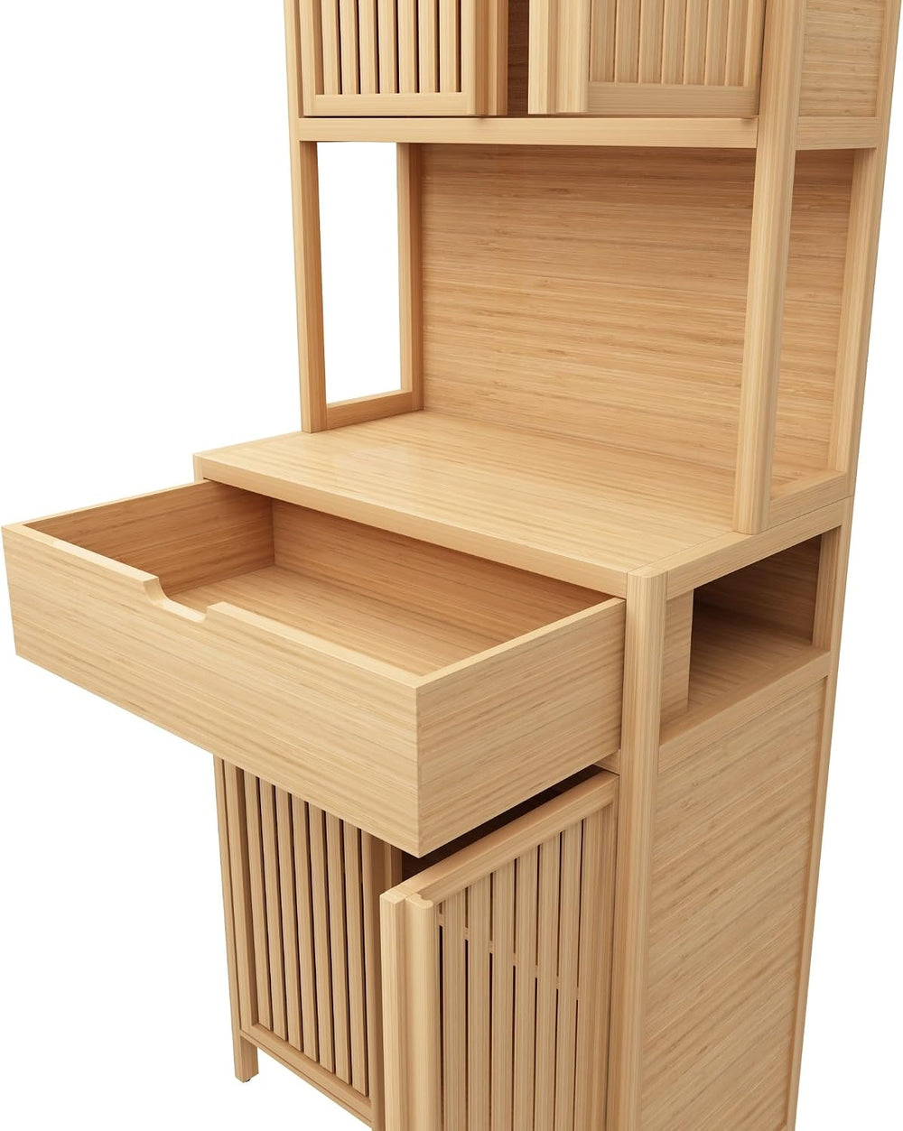 Freestanding Pantry Dideboard, Tall Bookcase Locker, Storage Cabinet for Main...