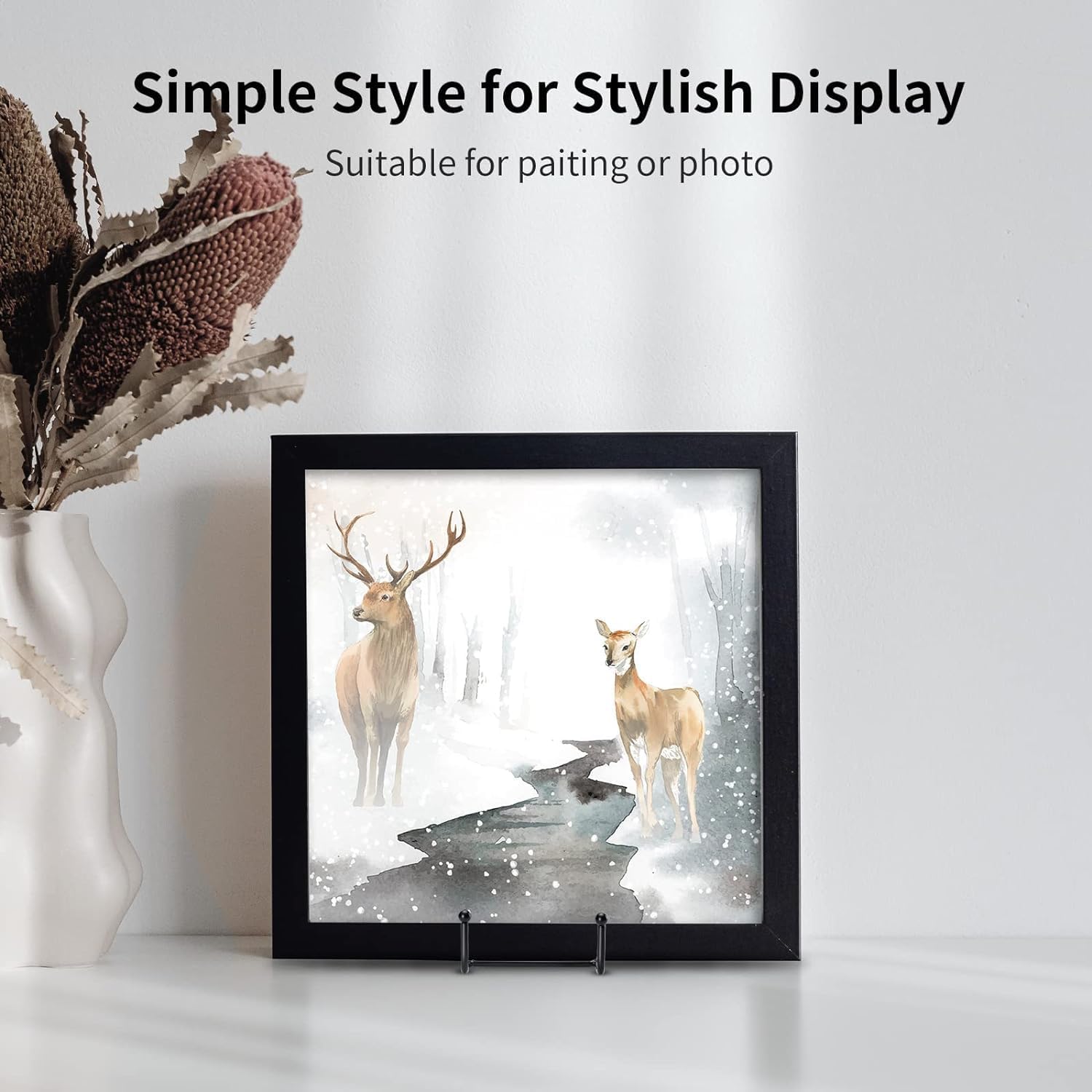 Kruodop 5 Pack Plate Stands for Display, 4 Inch Plate Holder Display Stand, Metal Frame Holder Stands for Book, Pictures, Photo Easel, Tabletop Art