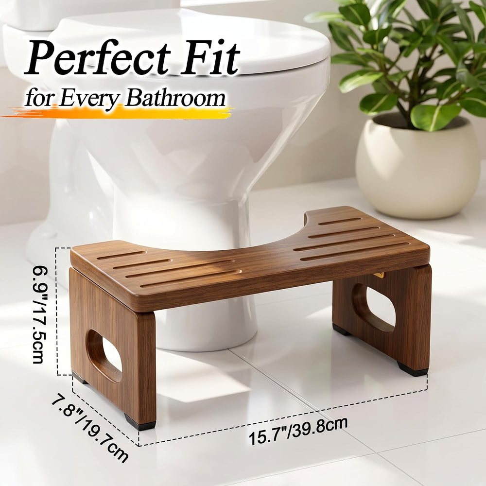 YOSE Squatting Potty for Adults, Foldable Bamboo Toilet Stool Squat Adult (Da...