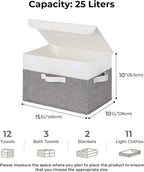 GRANNY SAYS Fabric Storage Boxes, Keepsake Box, Large Storage Bins with Lids, Closet Organizers, Toy Organizer, Storage Baskets for Shelves, White/Gray, 2-Pack
