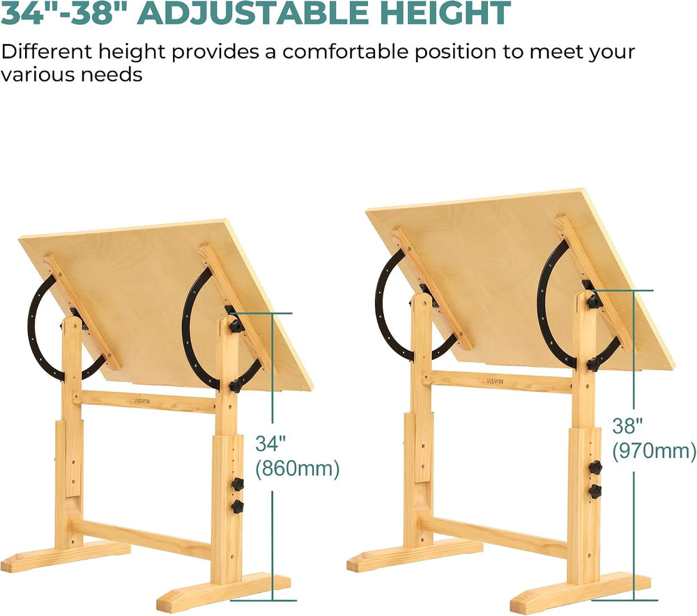 VISWIN Wood Drafting Table for Adults, 24'' x 35" Drawing Table ...