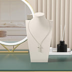 Necklace Bust Stand for Selling, Beige VelvetNecklace Display Holder, Jewelry Necklace Organizer Rack for Home Use or Shop Show (13" Height)