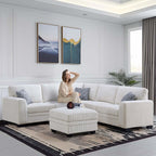 Legend Vansen U-Shaped Modular Sectional Sofa,Corduroy Couch with Ottoman,Deep Seat & Removable Cushion,6-Seat Oversized Sofa,Easy Assembly for Living Room Apartment