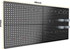 Pegboard Smith 4x2ft Metal Pegboard Kit for Tools Storage, Black Pegboard Wall Organizer with Hooks and Pegboard Bins