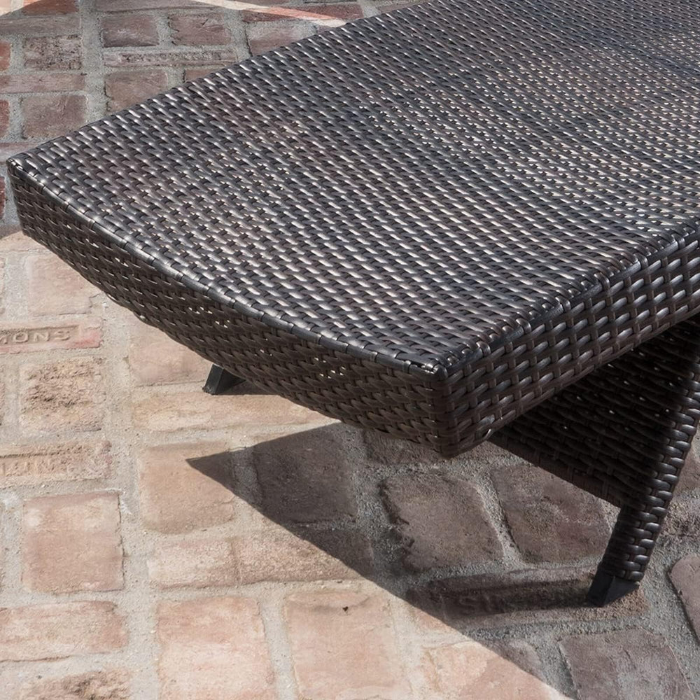 79'' Long Reclining Chaise Lounge Set (Set of 2), Outdoor Wicker Recl...