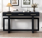 Merax 57” Entryway Console Sofa Table with Storage Drawers, Long Narrow Behind Couch Furniture for Living Room, Entrance, Hallway, Front Door, Black