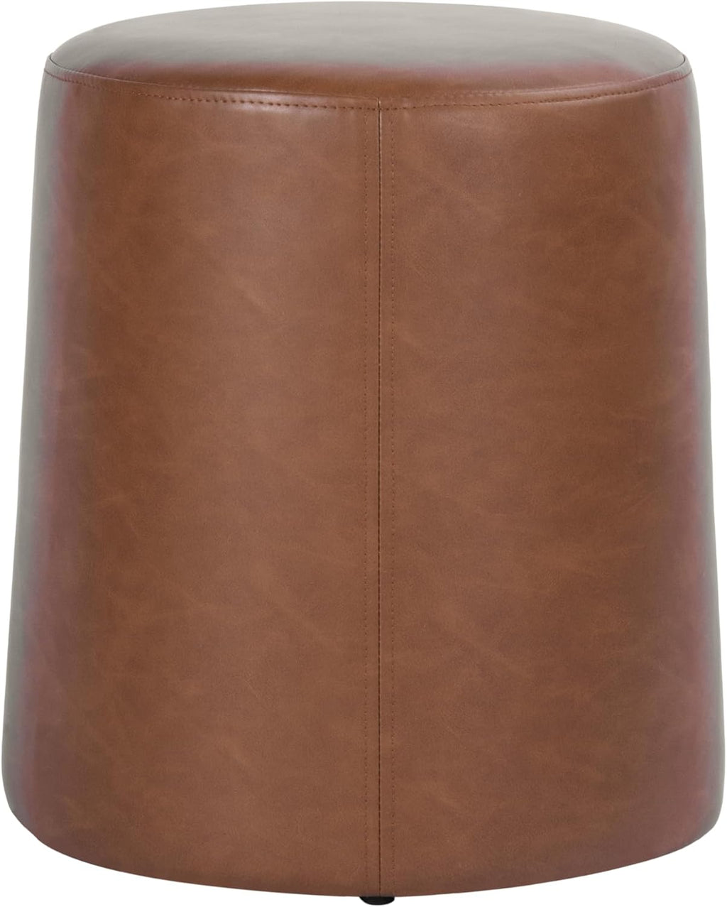 HomePop 17" Organic Shape Ottoman - Chestnut Faux Leather