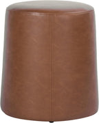 HomePop 17" Organic Shape Ottoman - Chestnut Faux Leather