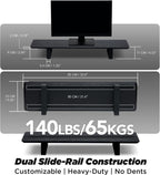 Moodular Wooden Monitor Stand 33.4” (85cm) Desk Organizer with Metal Slide Rails for Drawer, Tray, Laptop, Tablet, Phone & Headphones Customizable Riser for Organized Workspace Black MS85-B