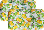 LEHAHA Melamine Lemon Large Rectangular Serving Tray/Platters Set of 2, 17.5" x 10", 2-Piece Melamine Platters Serving Set,Dishwasher Safe
