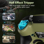 ISHAKO Wireless Gaming Controller for PC – 1000hz Polling Rate Controller with Back Buttons, Hall Trigger/Joystick, Turbo, RGB Lights, Game controller Compatible with Windows/Laptop/Switch/iPhone/Android-Olive Green