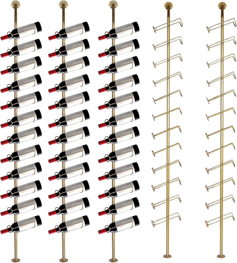5 Pack 12 Bottle Wall Mount Wine Rack for 60 Bottles DIY Detachable Wine Stor...
