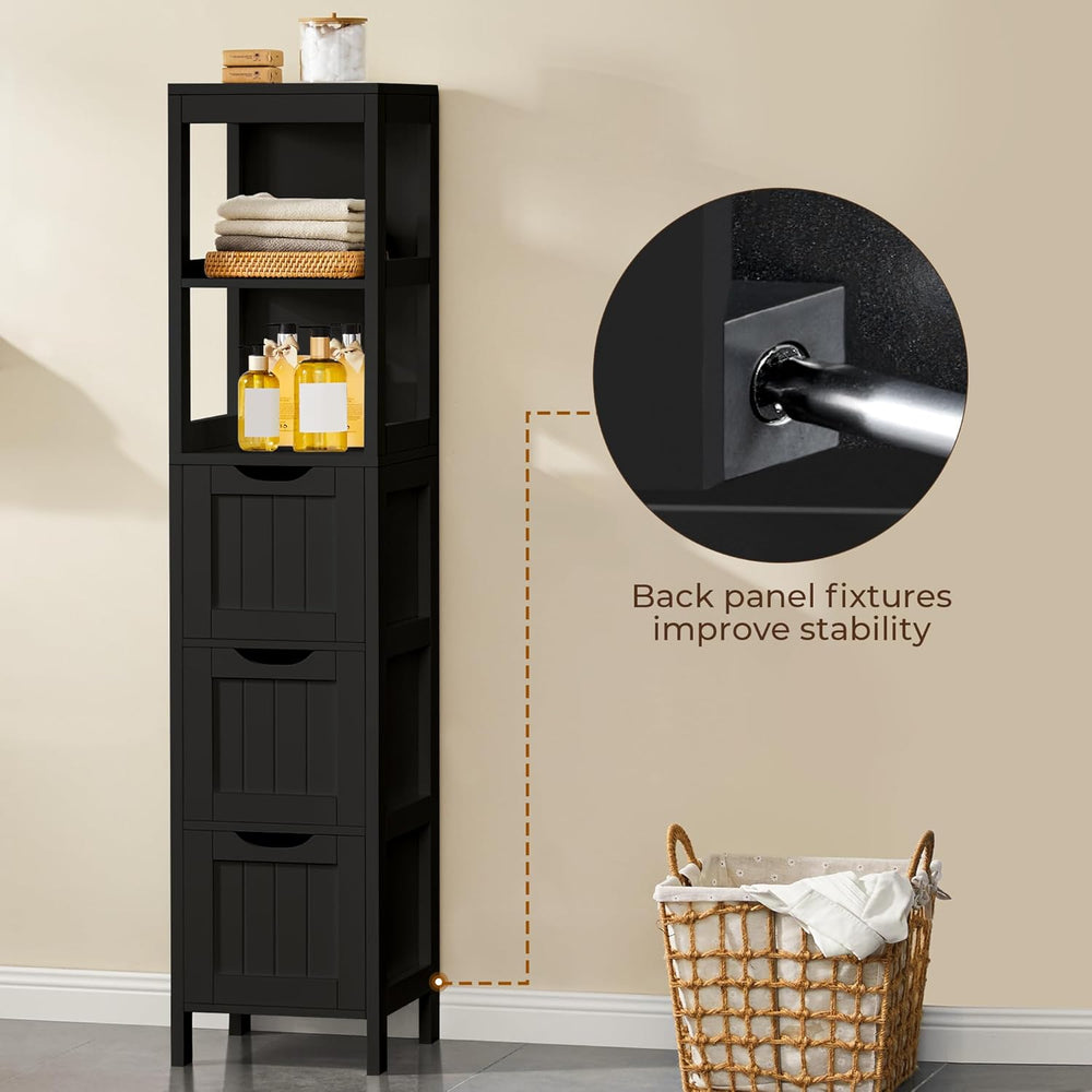 Yaheetech 56”H Bathroom Storage Cabinet, Narrow Freestanding Floor Cabinet wi...