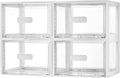 Vtopmart 4 Pack 18QT White Stackable Storage Drawers,Easily Assemble Acrylic Closet Organizers,Plastic Storage Bins for Bathroom,Cabinet,Kitchen Pantry,Under Sink Organization