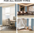 Joydeco Blackout Curtains for Bedroom - 100% Light Blocking 2 Panels Sky Blue Drapes 42" W x 72" L, Thermal Insulated Room Darkening Curtains, Linen Textured for Living Room, Rod Pocket & Back Tabs