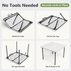 Folding Table, 36 Inch Square Foldable Card Table with Carrying Handle, Heavy Duty Fold-in-Half Portable Table No Assembly, Ideal for Picnic, Camping, RV Travel, Parties, BBQs, Crafting and Indoor Use