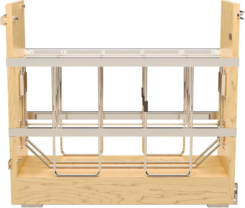 Rev-A-Shelf 5" Pullout Wooden Bakeware Organizer Shelf for Base Kitchen Cabinets w/ Soft-Close and 100 Pound Ball-Bearings, 447-BCBBSC-5C