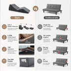 Yoga Chaise Lounge Chair Indoor, 3-in-1 Convertible Boneless Couch Bed | Corduroy Floor Sofa with Memory Foam, Zero Gravity Curved Design, No Assembly Required, for Bedroom, Living Room, Reading