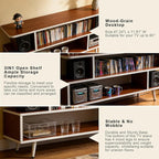 Lightdot TV Stand for TVs up to 45'', Modern Entertainment Center with 3 Storage Open Large Capacity for Collection, Media Console Table for Living Room/Entrance/Sofa Cabinet,Easy Assembly-Red Walnut