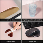 DAWNTREES Pink Desk Mat,Leather Desk Pad,40"x16",Cork Desk Mat Protector,with PU Leather Valet Tray Organizer,Large Mouse Pad,Desk Writing Pad for Office and Home