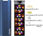 Extra Large Pill Organizer 7 Day, Aluminum Daily Pill Box, Weekly Travel Pill Case, Cute Pill Holder to Hold Vitamins, Medicines, Pills, Supplements
